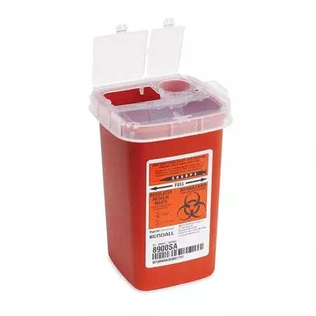 1 Quart Sharps Container 1qt - 3"W x 3"D x 6.25"H