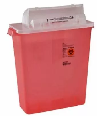 12 Quart Transparent SharpStar Sharps Container with Counterbalance Lid 8537SA