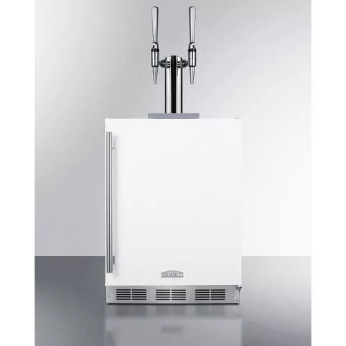 24" Wide Built-In Nitro Coffee Kegerator,ADA Compliant Door Swing RHD , WhiteSummit SBC58WHBIADANCFTWIN