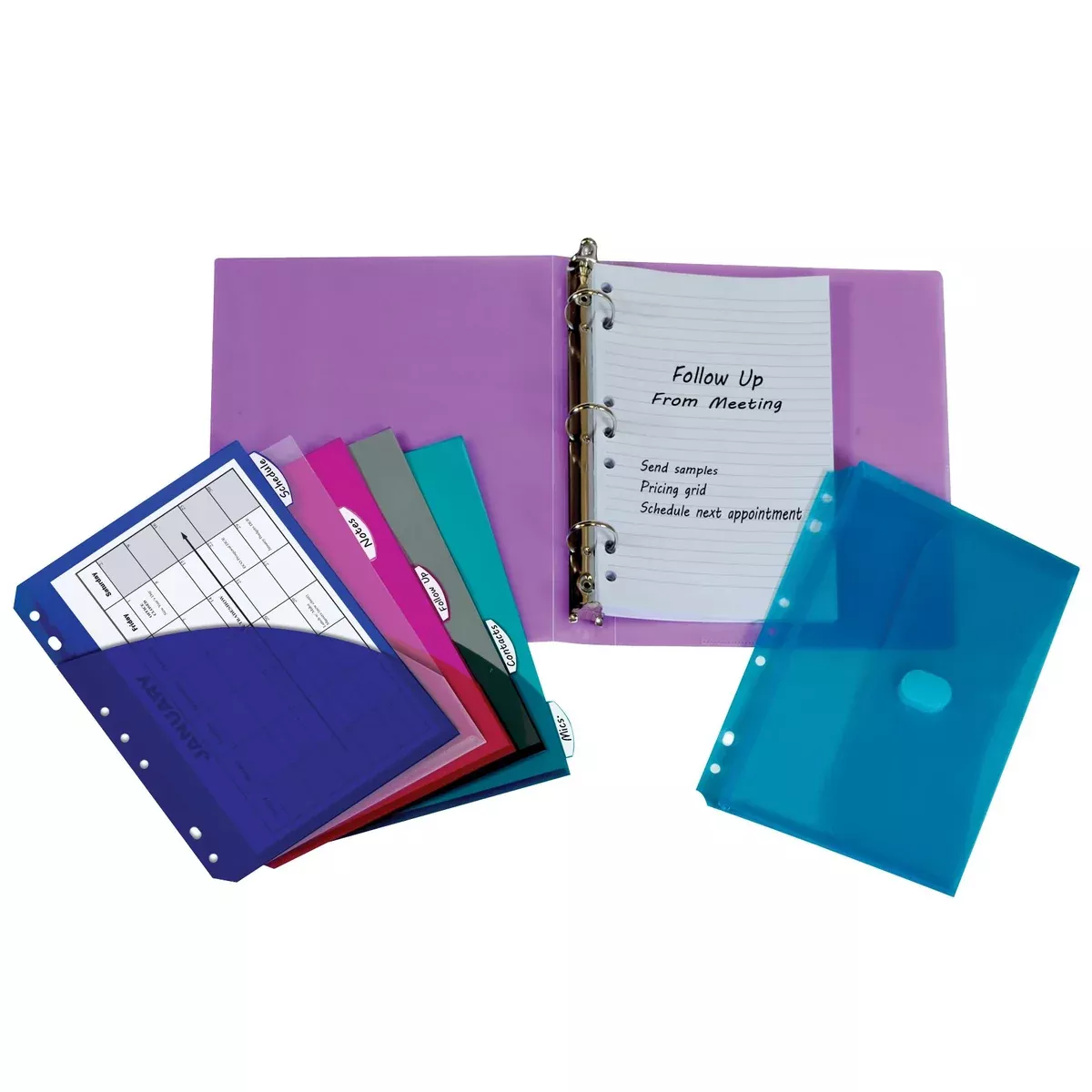 3" 3Ring Binder Poly Pblu Top Opn-Blank Front 1/Ea Cbt22Pb