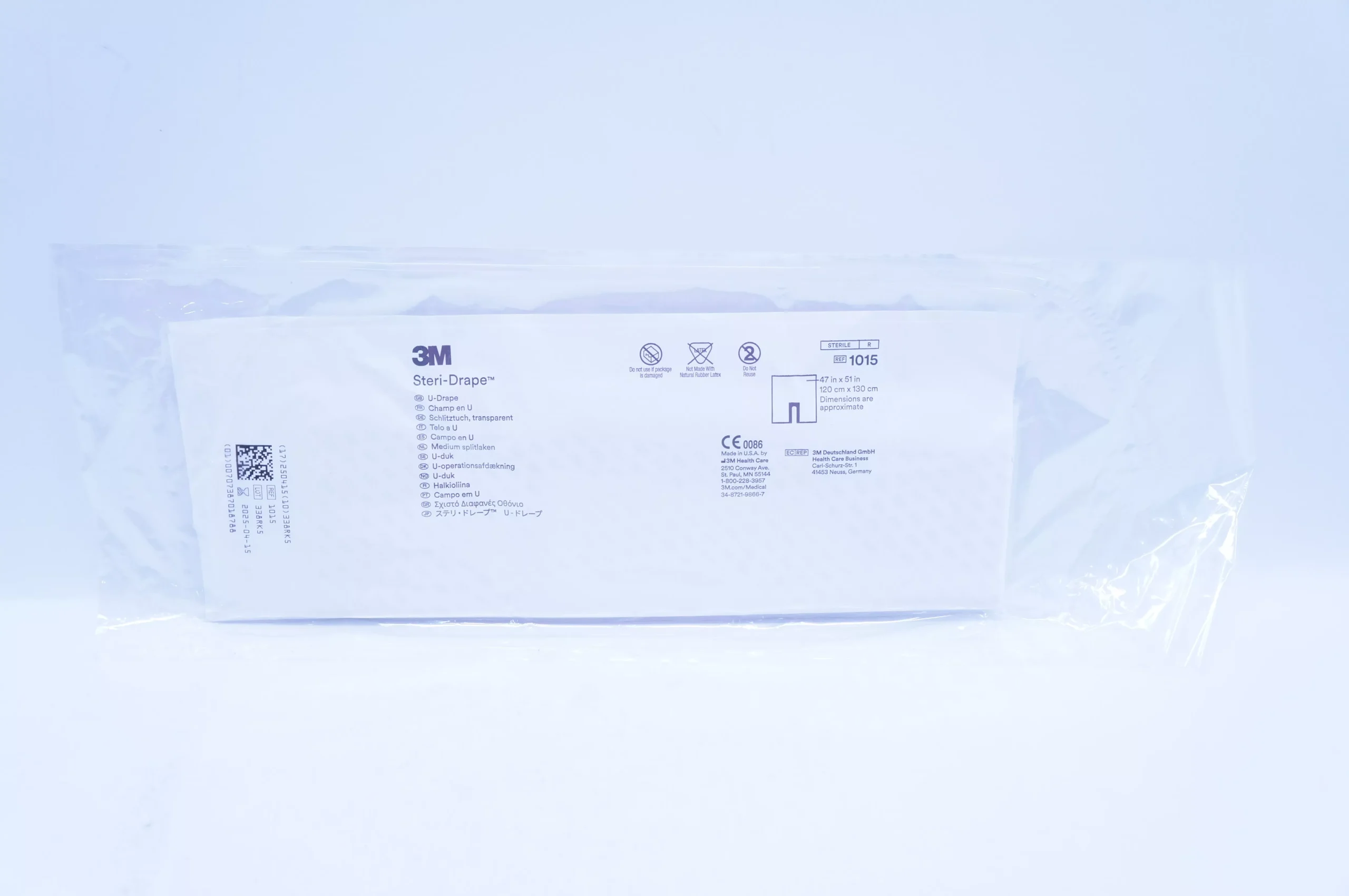 3M 1015 Steri-Drape U-Drape Dimensions are Approximate 47 inch x 51 inch