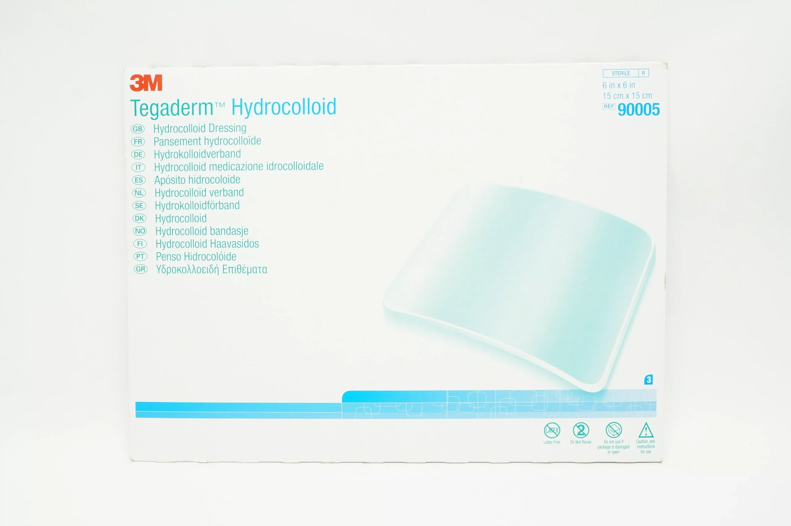 3M 90005 Tegaderm Hydrocolloid Dressing 6inch x 6inch