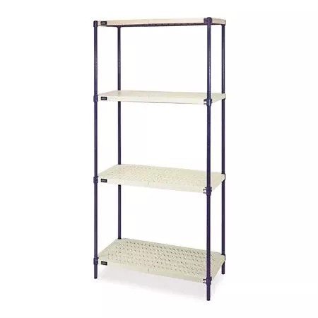 4-Shelf Plastic Mat Wire Shelving 30"W x 24"D x 72"H
