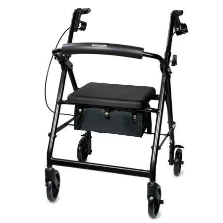 4 Wheel Rollator McKesson Black Folding Aluminum Frame - M-1065266-4994 - Each