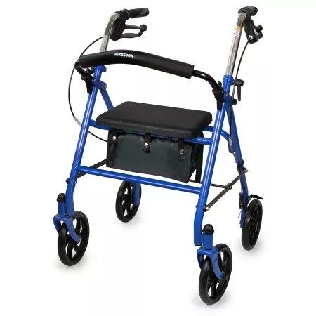 4 Wheel Rollator McKesson Blue Folding Steel Frame - M-1065269-2741 - Each