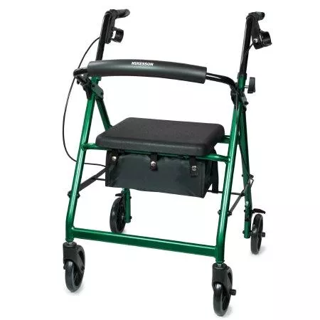 4 Wheel Rollator McKesson Green Folding Aluminum Frame - M-1065265-2875 - Each