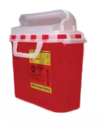 5.4 Quart Red BD Sharps Container with Counterbalanced Door 305517