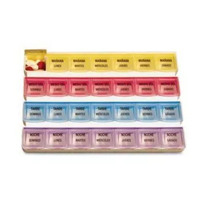 7-Day Medication Planner Spanish Guide 8-5/16" x 5-5/8" H x 1-1/2"