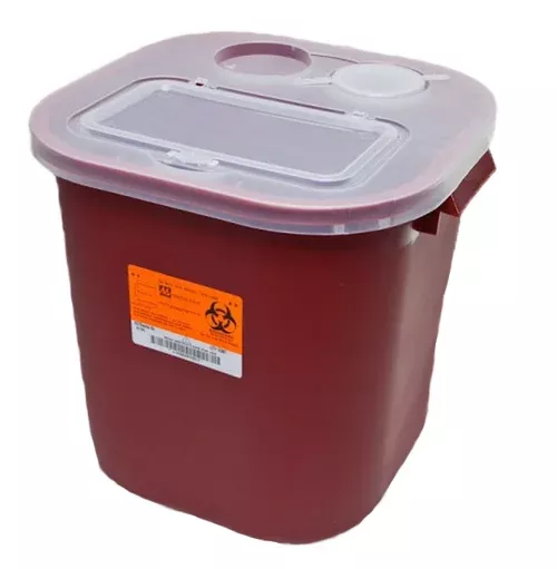 8 Gallon Medical Action Industries Medical Action Sharps Container, Stackable, Red - 8705