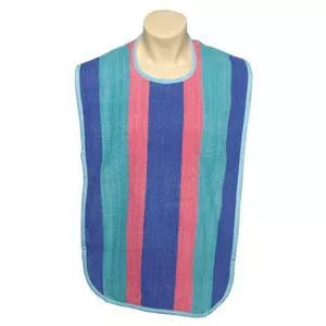 Adult Bib with Velcro Closure, Multi-Striped, 18" x 34"