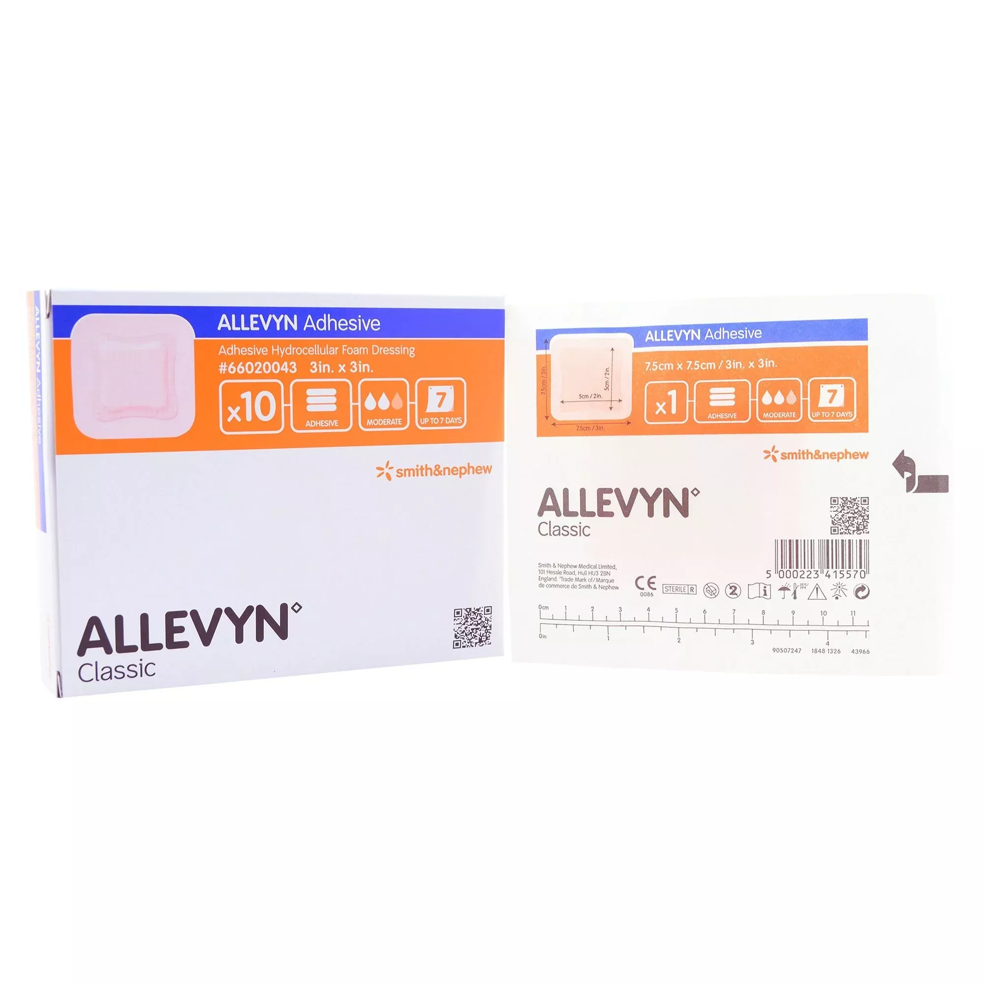 Allevyn Adhesive with Border Foam Dressing, 3 x 3 Inch