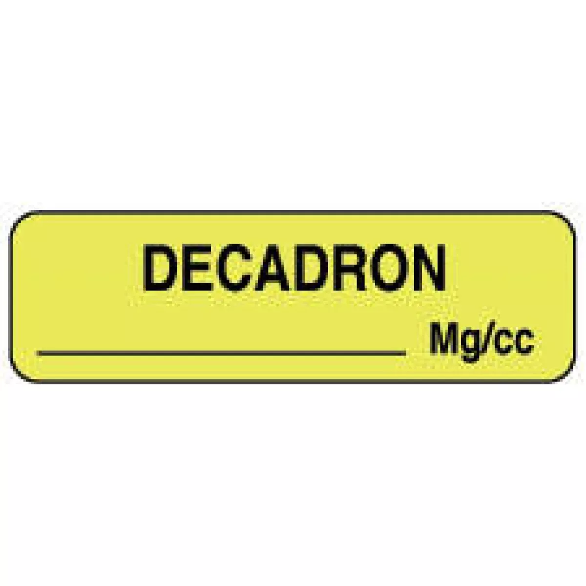 Anesthesia Label (Paper, Permanent) Decadron Mg/Ml 1 1/4" X 3/8" Fluorescent Yellow - 1000 Per Roll