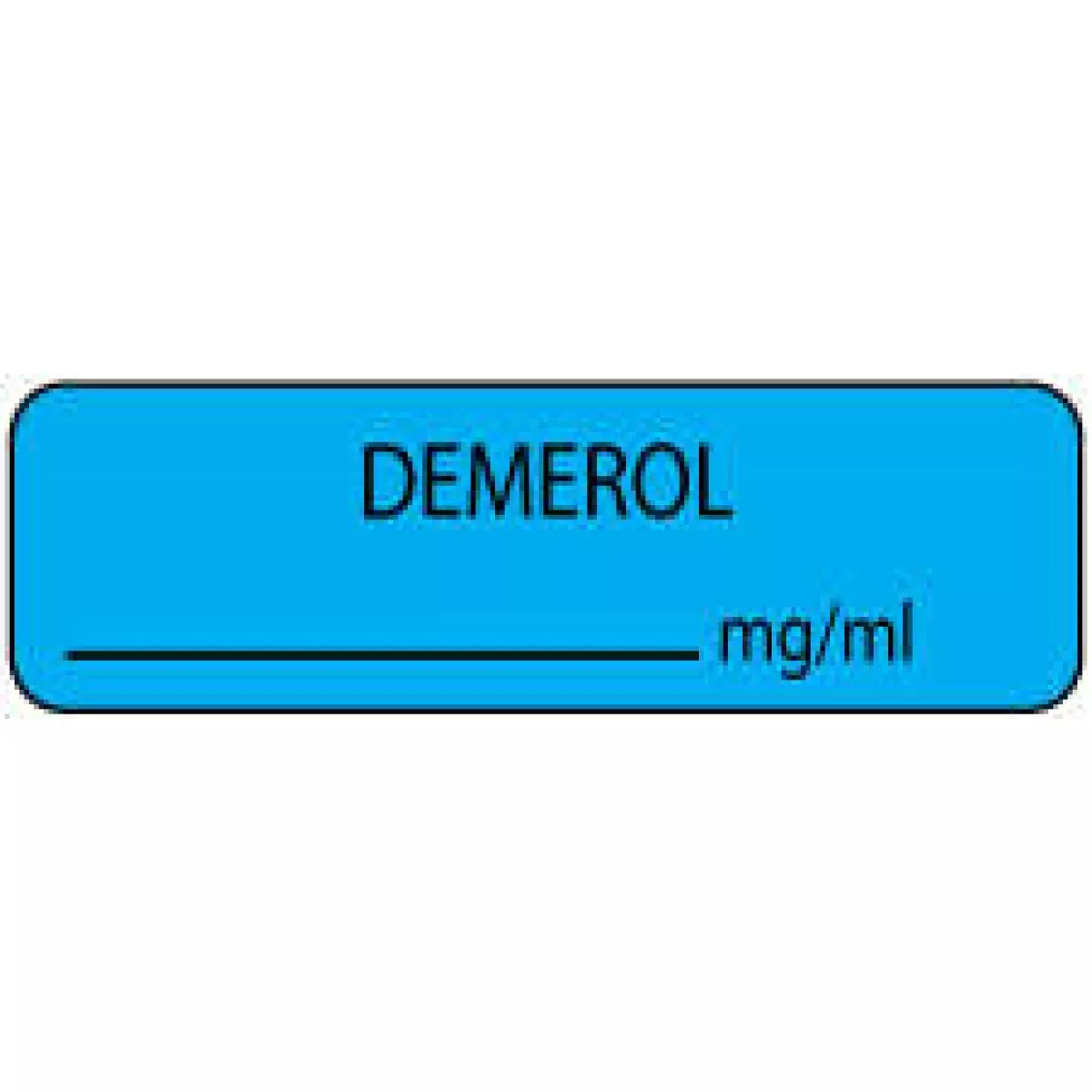 Anesthesia Label (Paper, Permanent) Demerol Mg/Ml 1 1/4" X 3/8" Blue - 1000 Per Roll