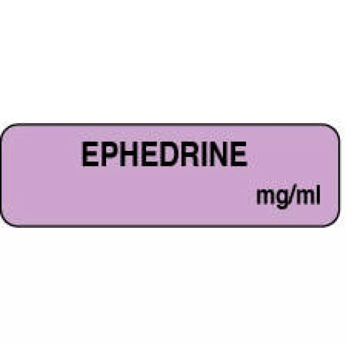 Anesthesia Label (Paper, Permanent) Ephedrine Mg/Ml 1 1/4" X 3/8" Violet - 1000 Per Roll