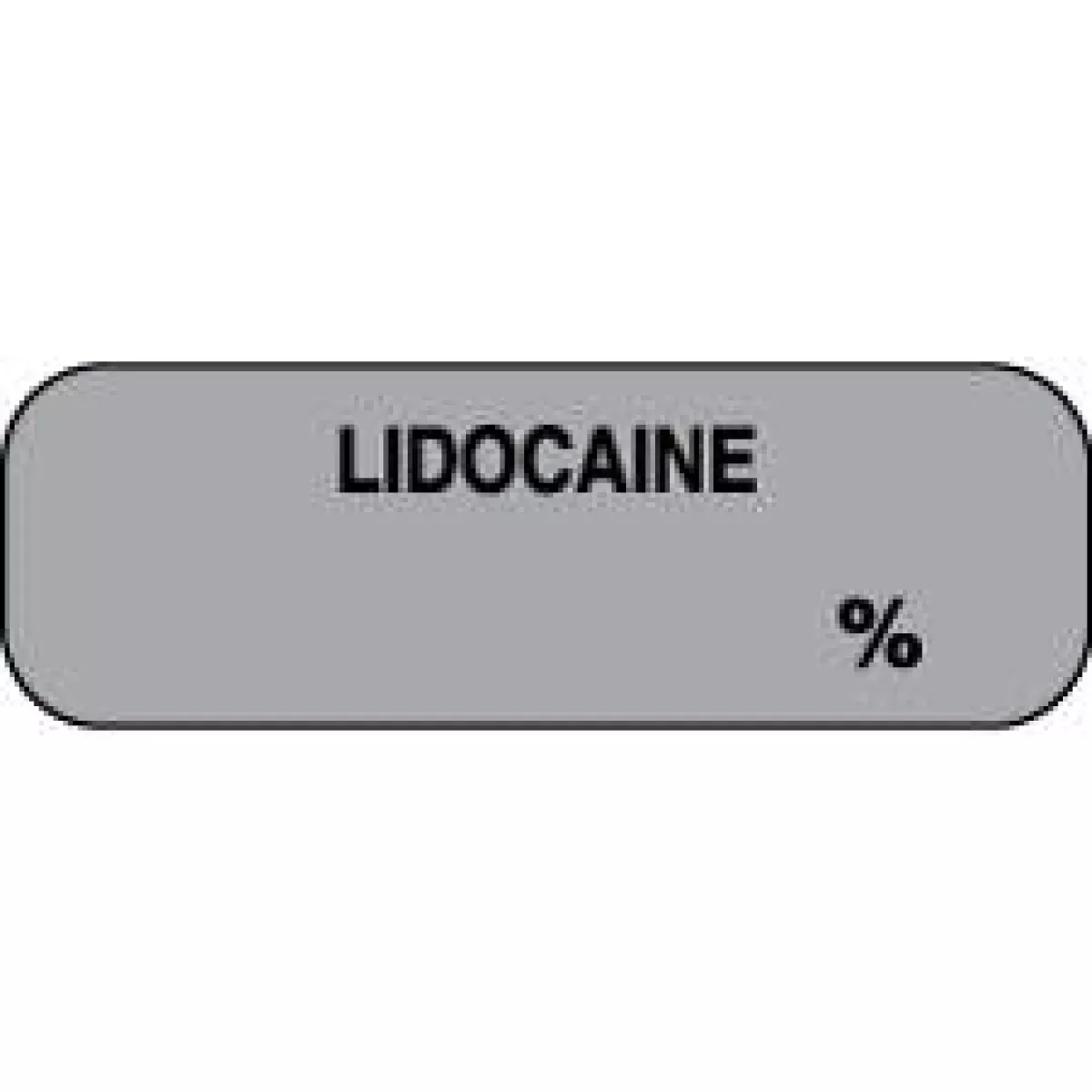 Anesthesia Label (Paper, Permanent) Lidocaine % 1 1/2" X 1/2" Gray - 1000 Per Roll