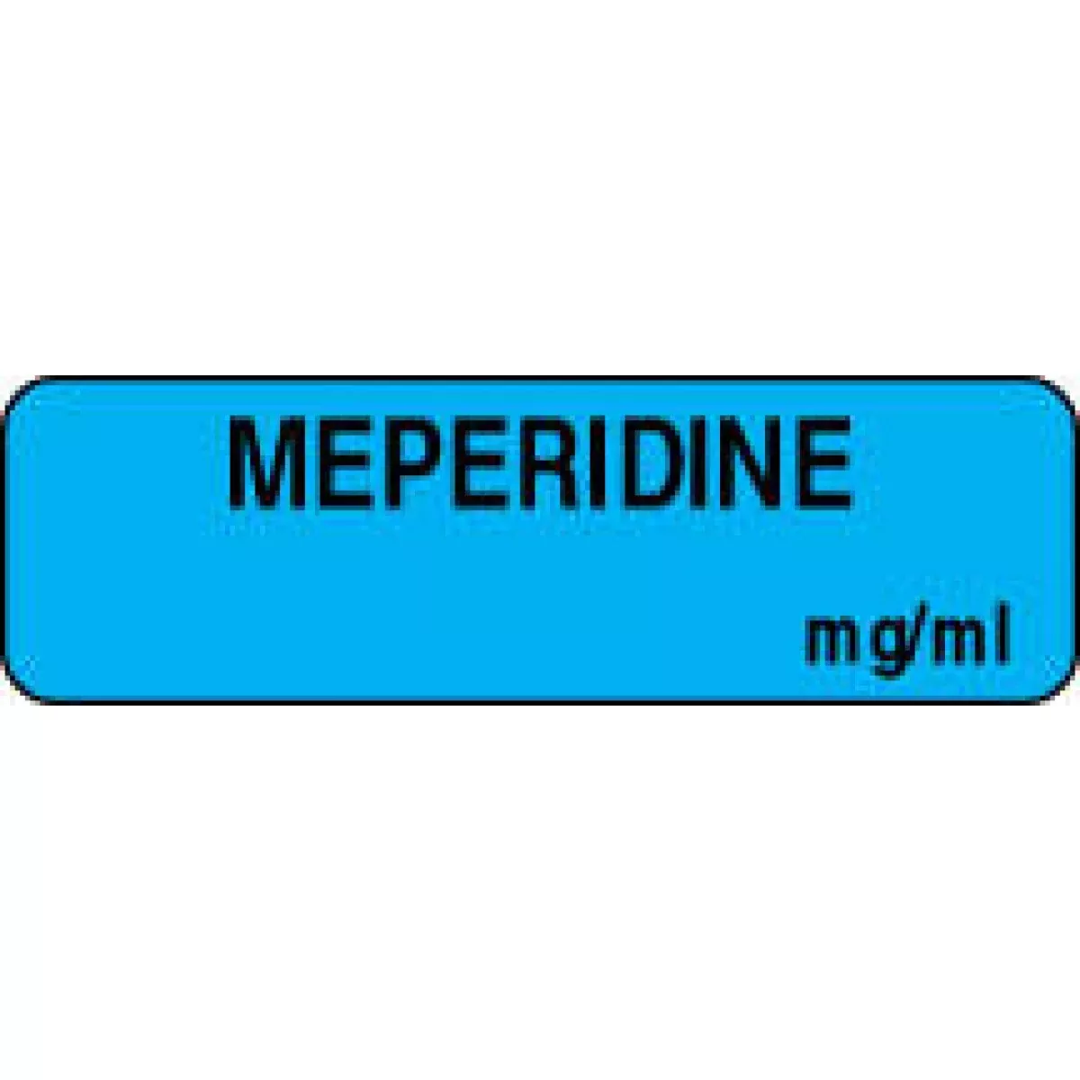 Anesthesia Label (Paper, Permanent) Meperidine Mg/Ml 1 1/4" X 3/8" Blue - 1000 Per Roll