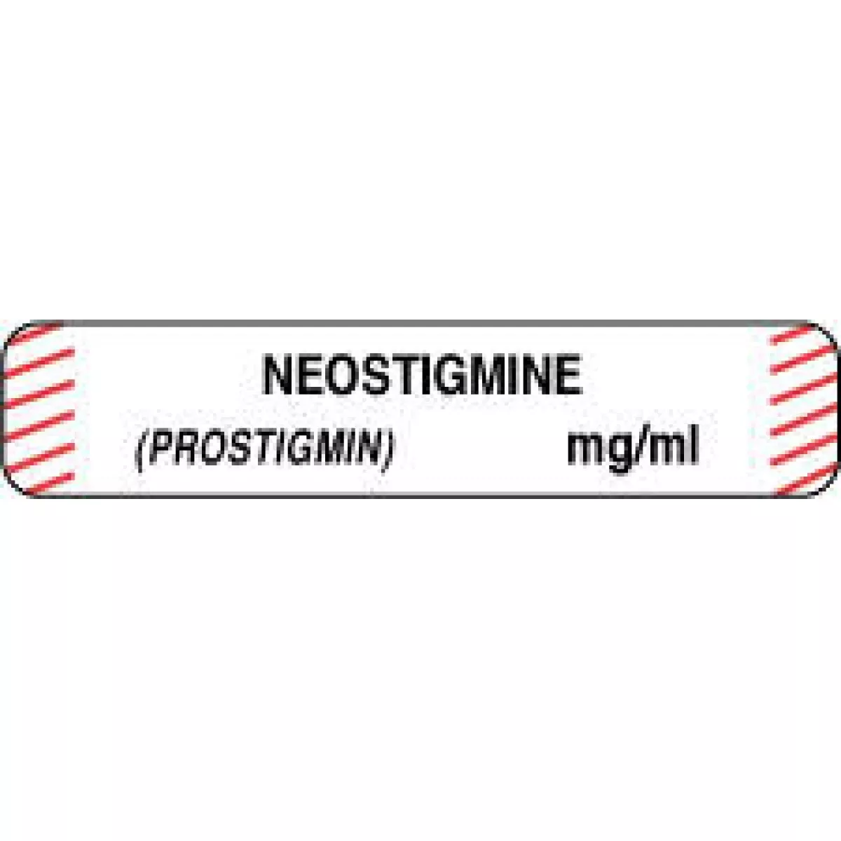 Anesthesia Label (Paper, Permanent) Neostigmine 1 1/2" X 1/3" White With Fluorescent Red - 1000 Per Roll