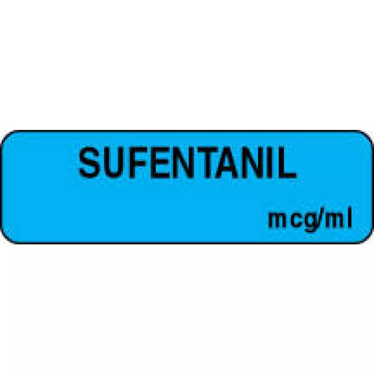 Anesthesia Label (Paper, Permanent) Sufentanil Mcg/Ml 1 1/4" X 3/8" Blue - 1000 Per Roll