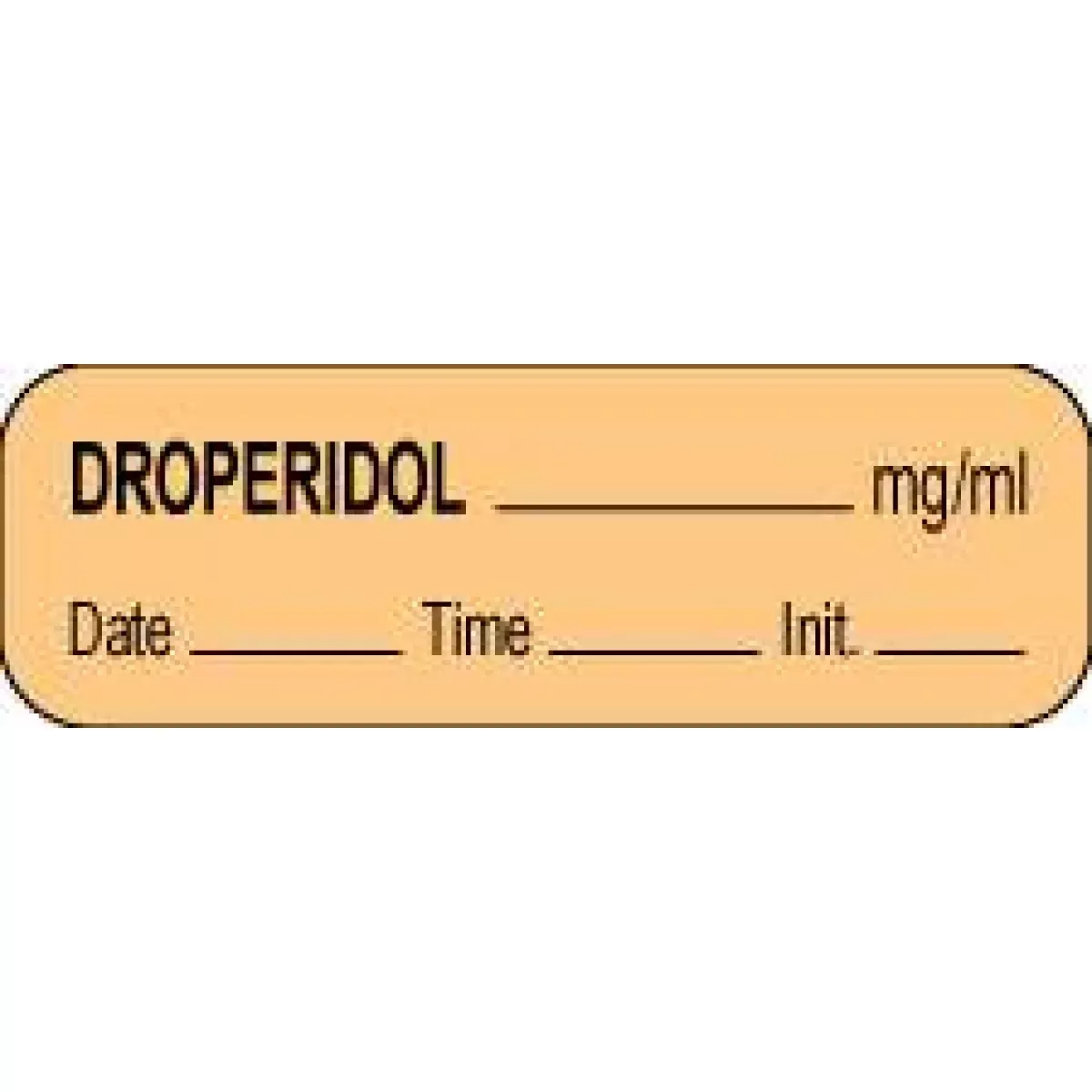 Anesthesia Label With Date, Time & Initial (Paper, Permanent) Droperidol Mg/Ml 1 1/2" X 1/2" Salmon - 1000 Per Roll