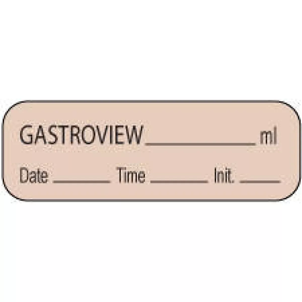 Anesthesia Label With Date, Time & Initial (Paper, Permanent) Gastroview Ml 1 1/2" X 1/2" Tan - 1000 Per Roll