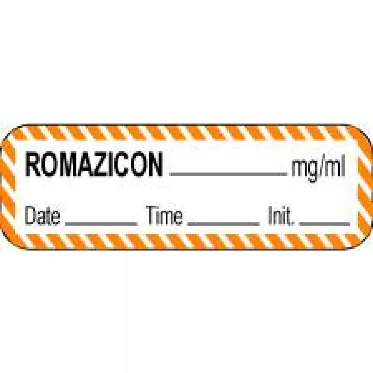 Anesthesia Label With Date, Time & Initial (Paper, Permanent) Romazicon Mg/Ml 1 1/2" X 1/2" White With Orange - 1000 Per Roll
