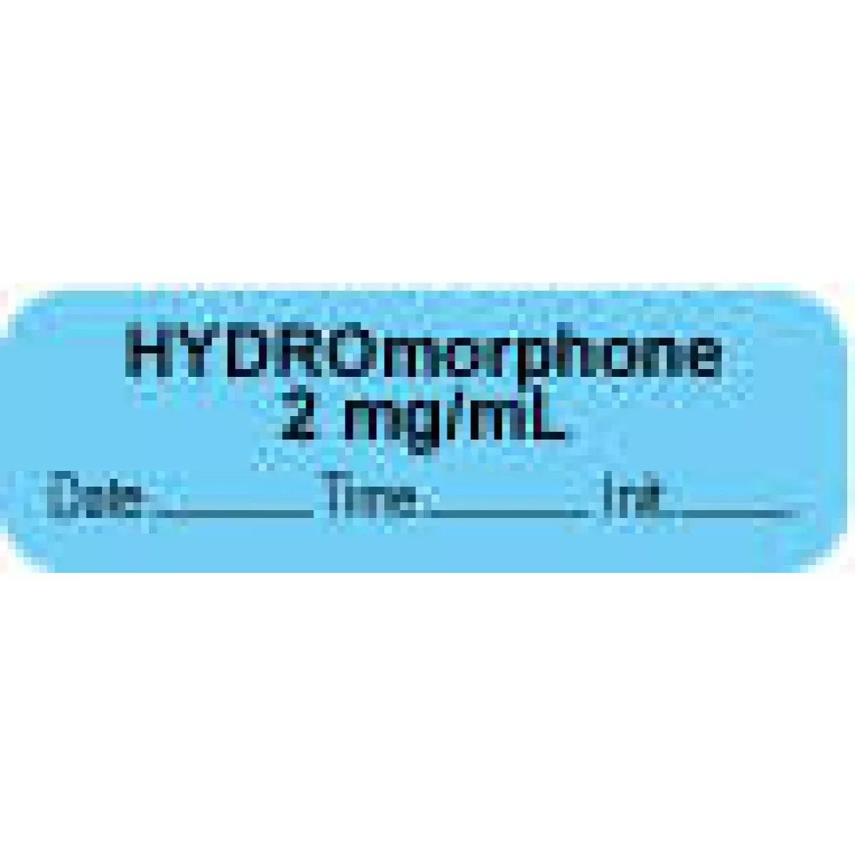 Anesthesia Label With Date, Time & Initial | Tall-Man Lettering (Paper, Permanent) "Hydromorphone 2 Mg/Ml" 1 1/2" X 1/2" Blue - 1000 Per Roll