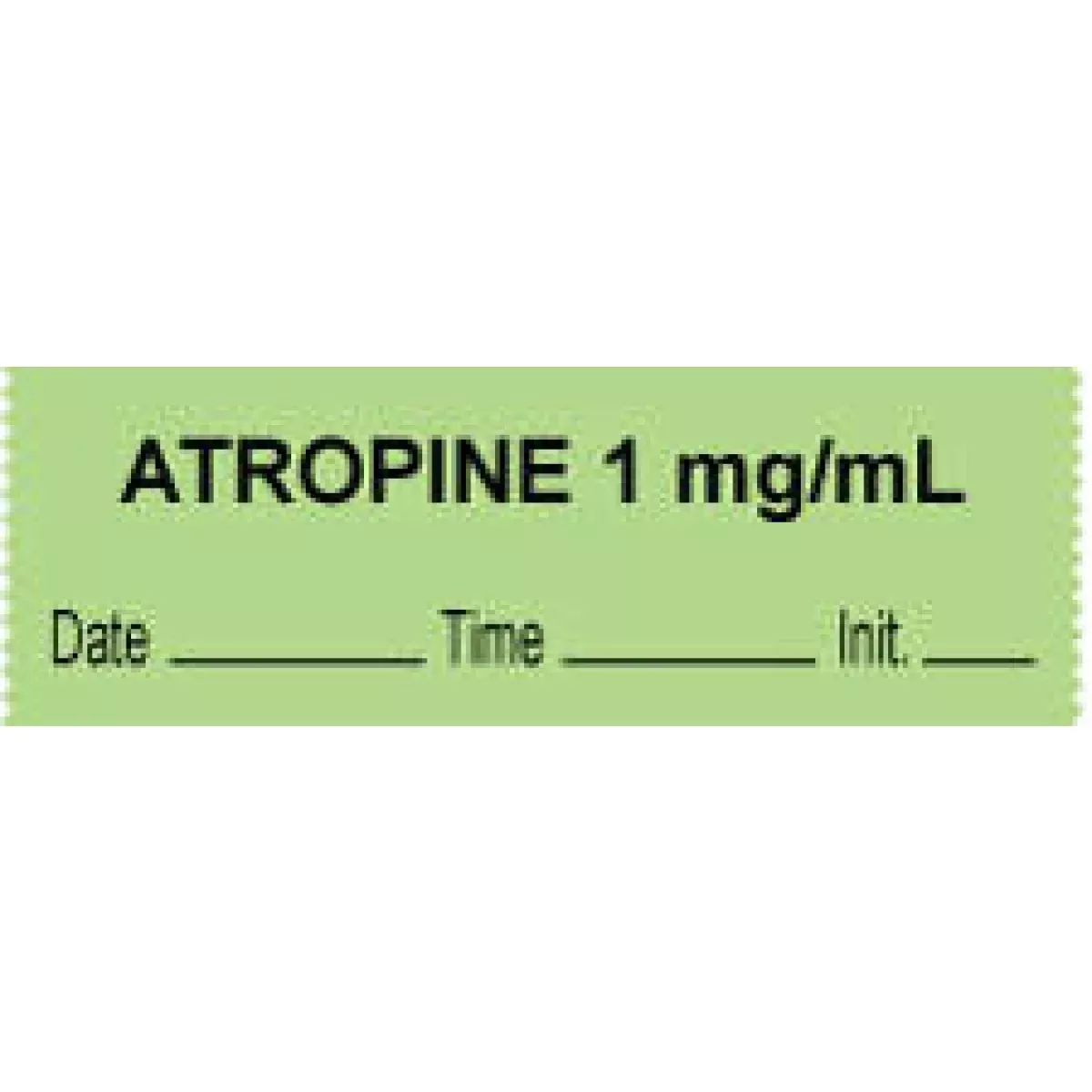 Anesthesia Tape With Date, Time & Initial (Removable) "Atropine 1 Mg/Ml" 1/2" X 500" Green - 333 Imprints - 500 Inches Per Roll