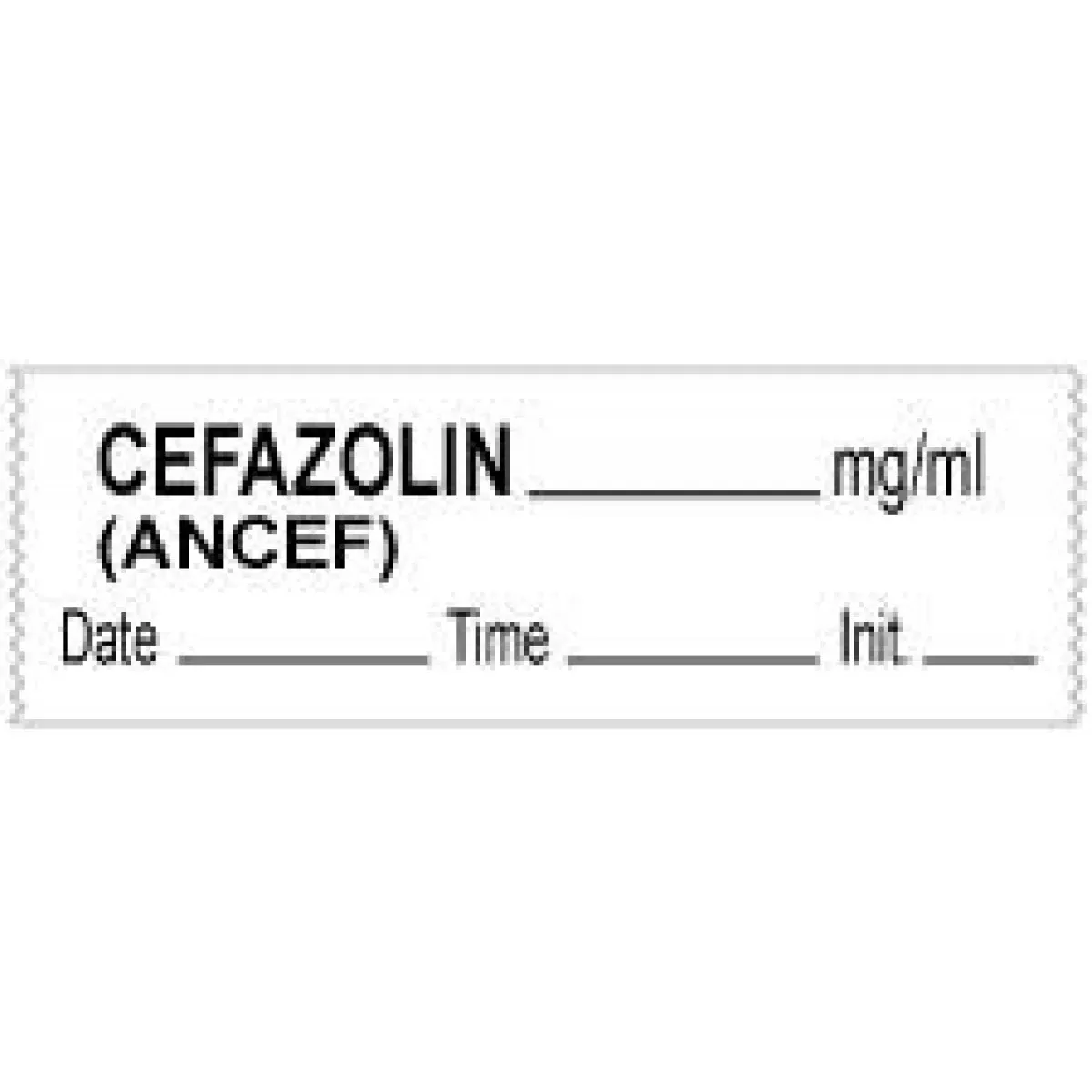 Anesthesia Tape With Date, Time & Initial (Removable) Cefazolin (Ancef) 1/2" X 500" - 333 Imprints - White - 500 Inches Per Roll