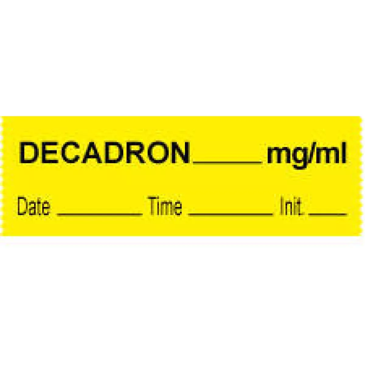 Anesthesia Tape With Date, Time & Initial (Removable) Decadron Mg/Ml 1/2" X 500" - 333 Imprints - Yellow - 500 Inches Per Roll