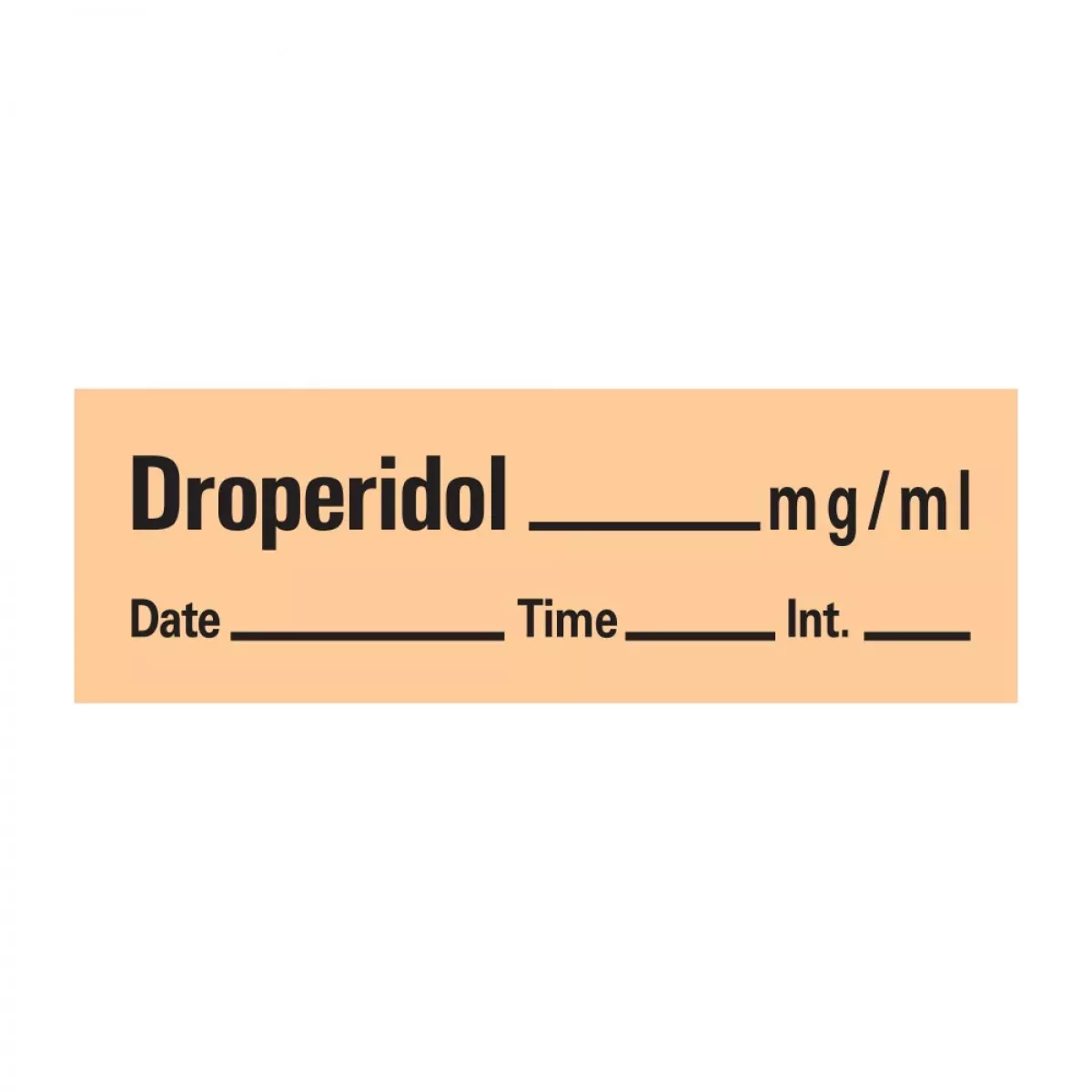 Anesthesia Tape With Date, Time & Initial (Removable) Droperidol Mg/Ml 1/2" X 500" - 333 Imprints - Salmon - 500 Inches Per Roll