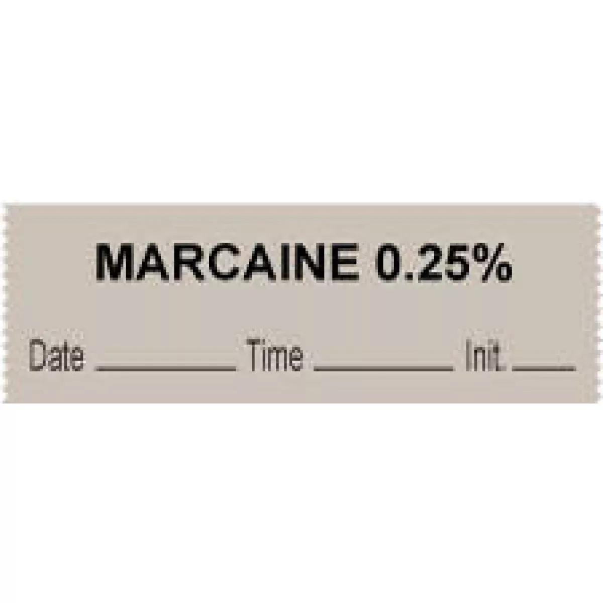 Anesthesia Tape With Date, Time & Initial (Removable) "Marcaine 0.25%" 1/2" X 500" Gray - 333 Imprints - 500 Inches Per Roll