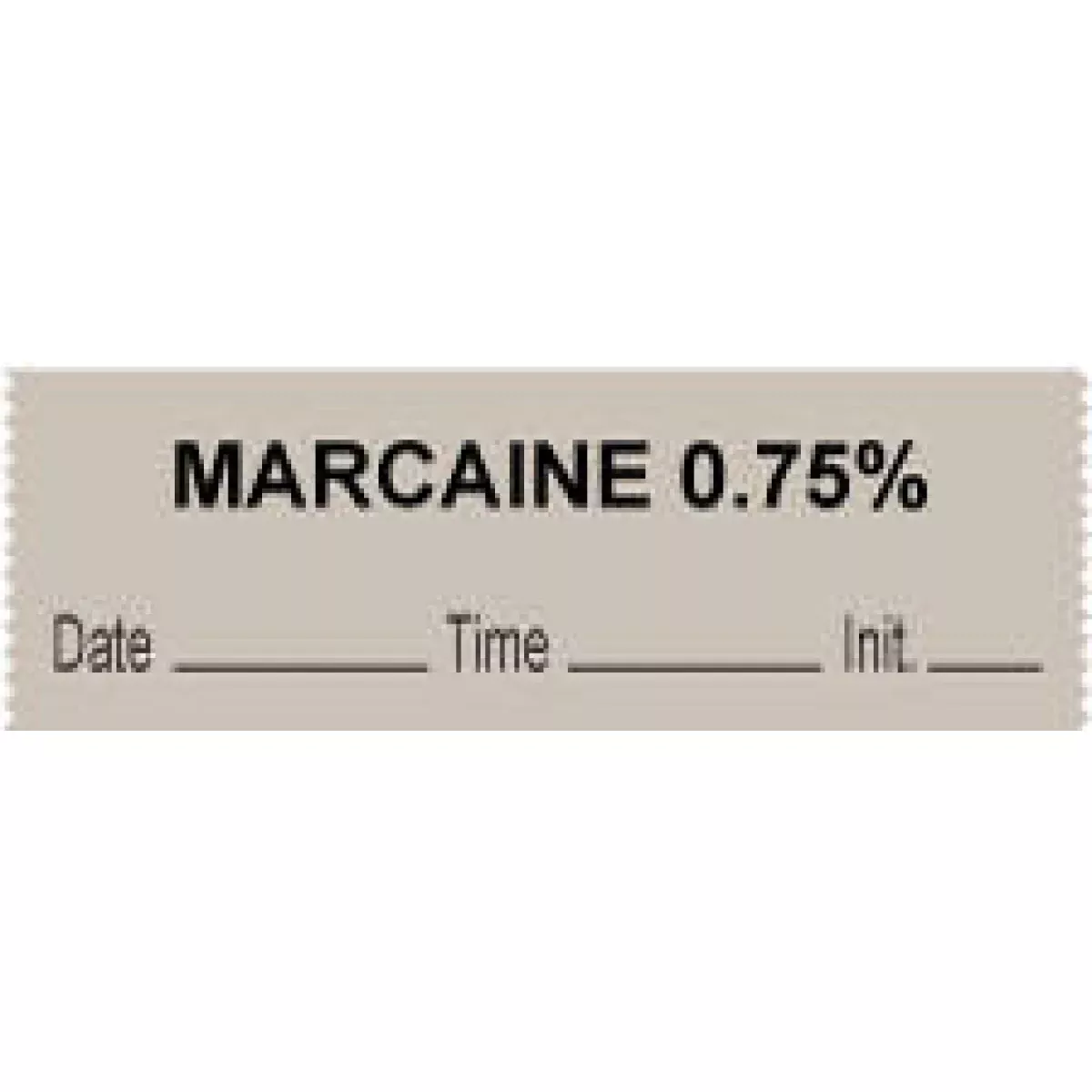 Anesthesia Tape With Date, Time & Initial (Removable) "Marcaine 0.75%" 1/2" X 500" Gray - 333 Imprints - 500 Inches Per Roll