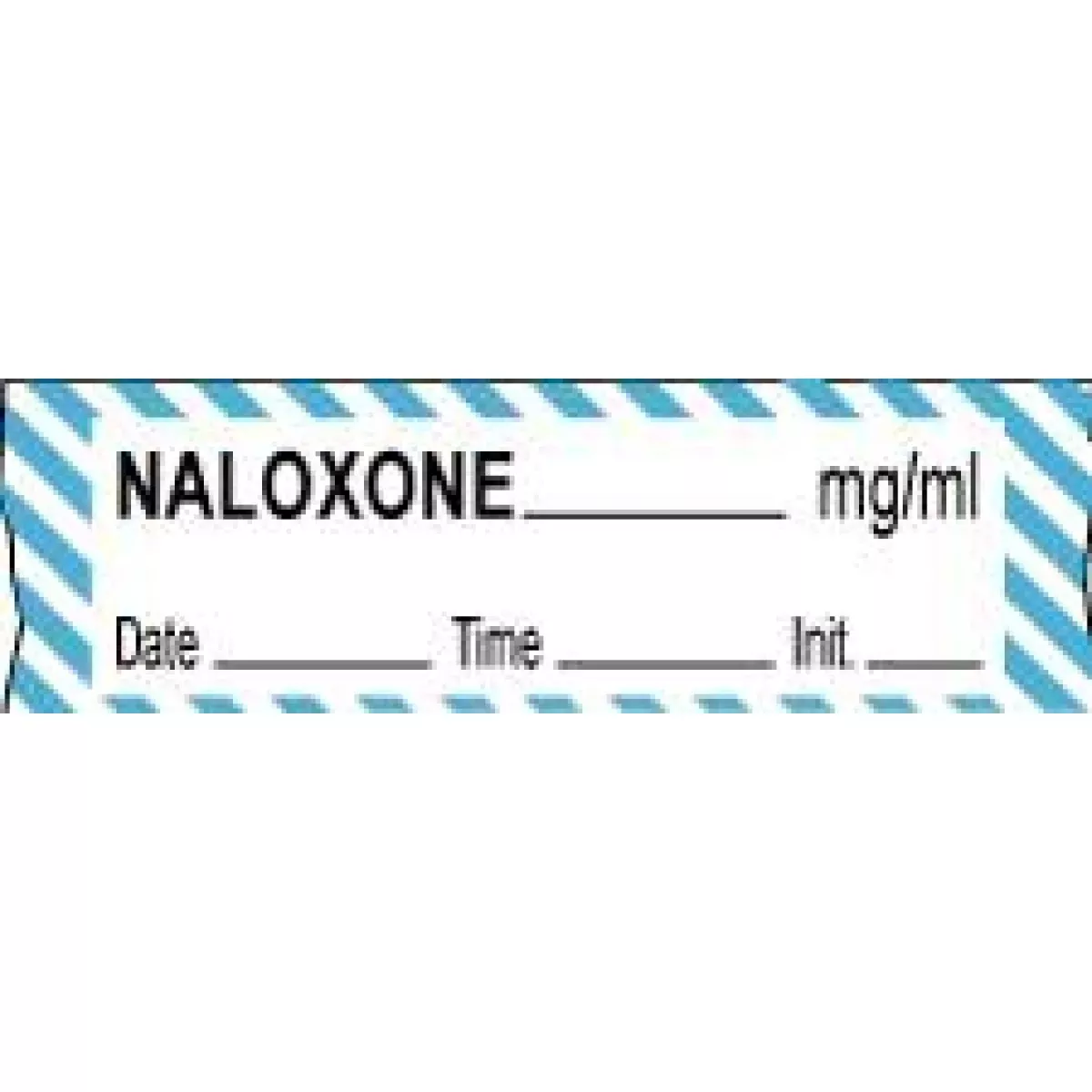 Anesthesia Tape With Date, Time & Initial (Removable) Naloxone Mg/Ml 1/2" X 500" - 333 Imprints - White And Blue - 500 Inches Per Roll