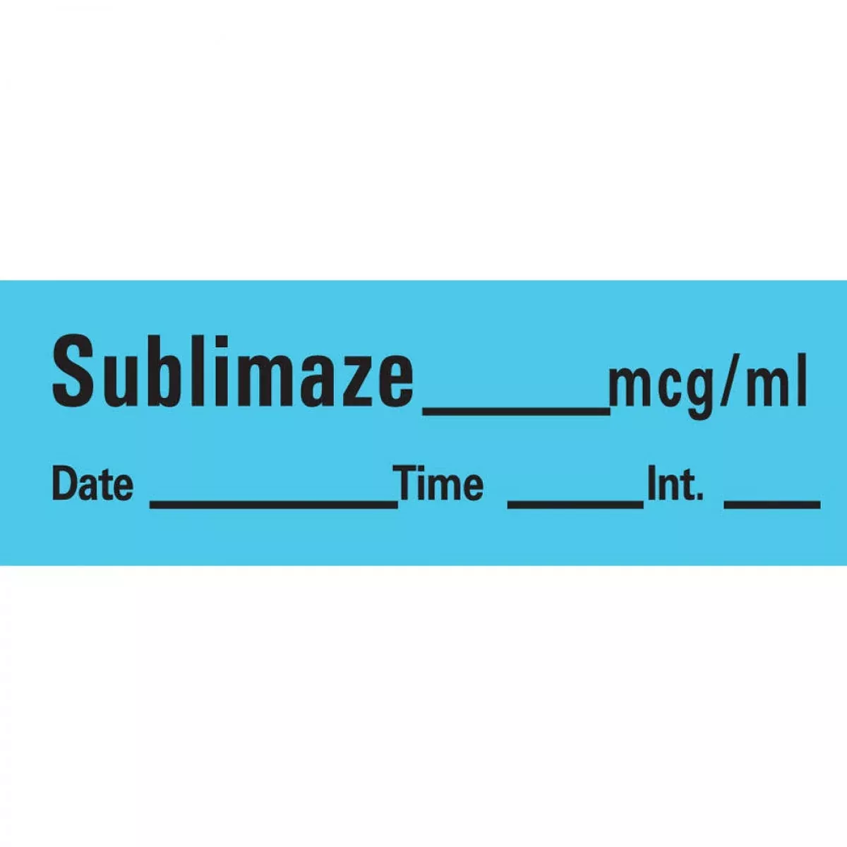 Anesthesia Tape With Date, Time & Initial (Removable) Sublimaze Mcg/Ml 1/2" X 500" - 333 Imprints - Blue - 500 Inches Per Roll