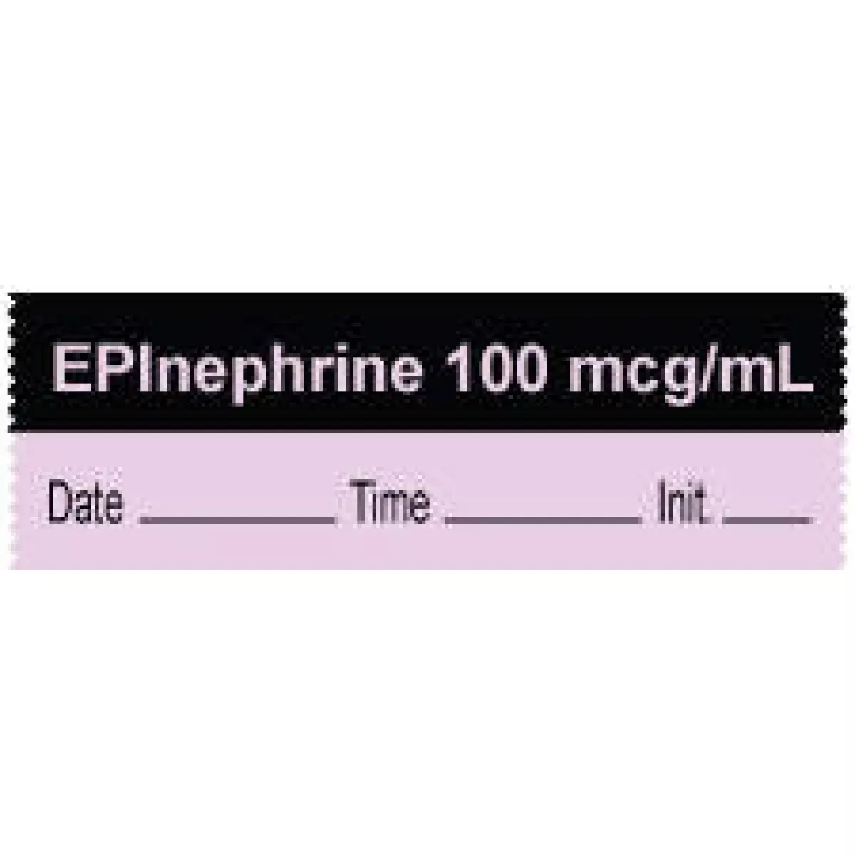 Anesthesia Tape With Date, Time & Initial | Tall-Man Lettering (Removable) "Epinephrine 100 Mcg/Ml" 1/2" X 500" Violet And Black - 333 Imprints - 500 Inches Per Roll