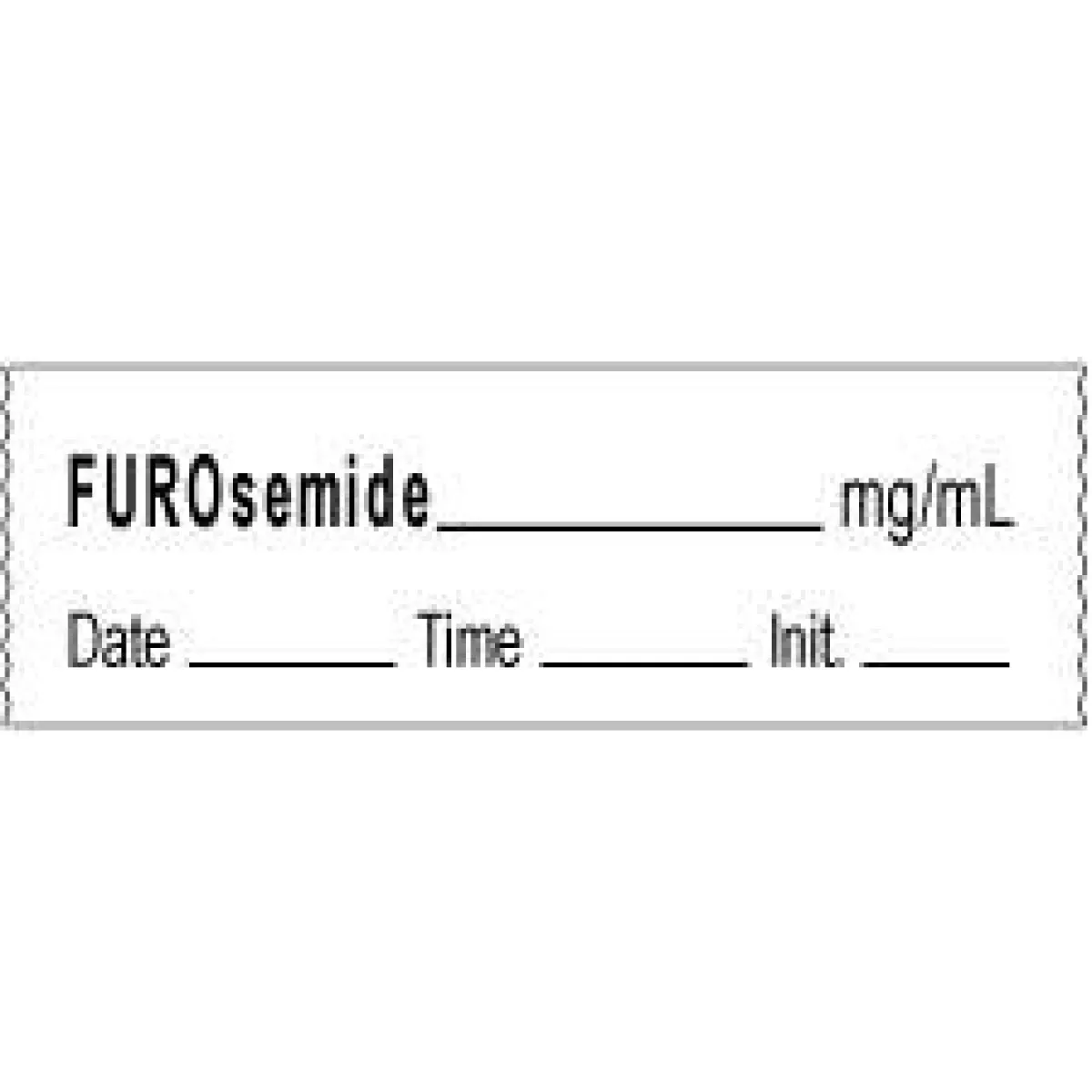 Anesthesia Tape With Date, Time & Initial | Tall-Man Lettering (Removable) Furosemide Mg/Ml 1/2" X 500" - 333 Imprints - White - 500 Inches Per Roll
