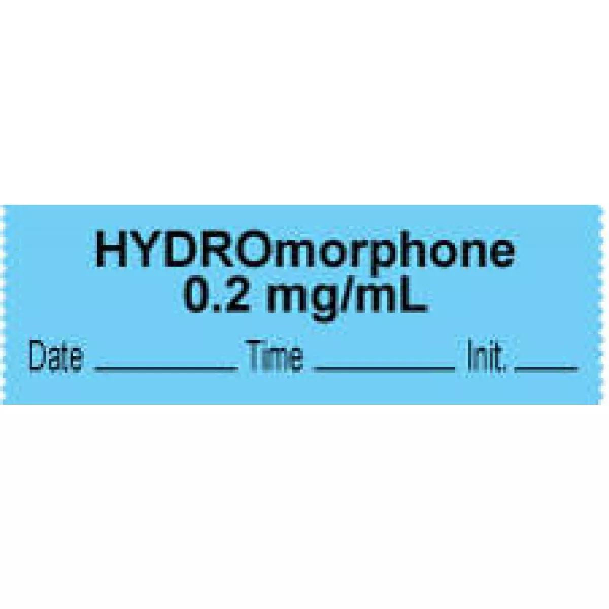 Anesthesia Tape With Date, Time & Initial | Tall-Man Lettering (Removable) "Hydromorphone 0.2 Mg/Ml" 1/2" X 500" Blue - 333 Imprints - 500 Inches Per Roll