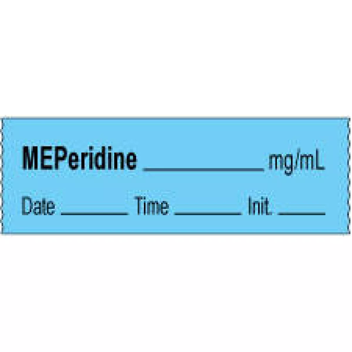 Anesthesia Tape With Date, Time & Initial | Tall-Man Lettering (Removable) Meperidine Mg/Ml 1/2" X 500" - 333 Imprints - Blue - 500 Inches Per Roll