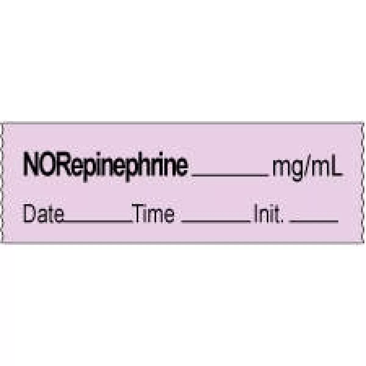 Anesthesia Tape With Date, Time & Initial | Tall-Man Lettering (Removable) Norephinephrine Mg/Ml 1/2" X 500" - 333 Imprints - Violet - 500 Inches Per Roll