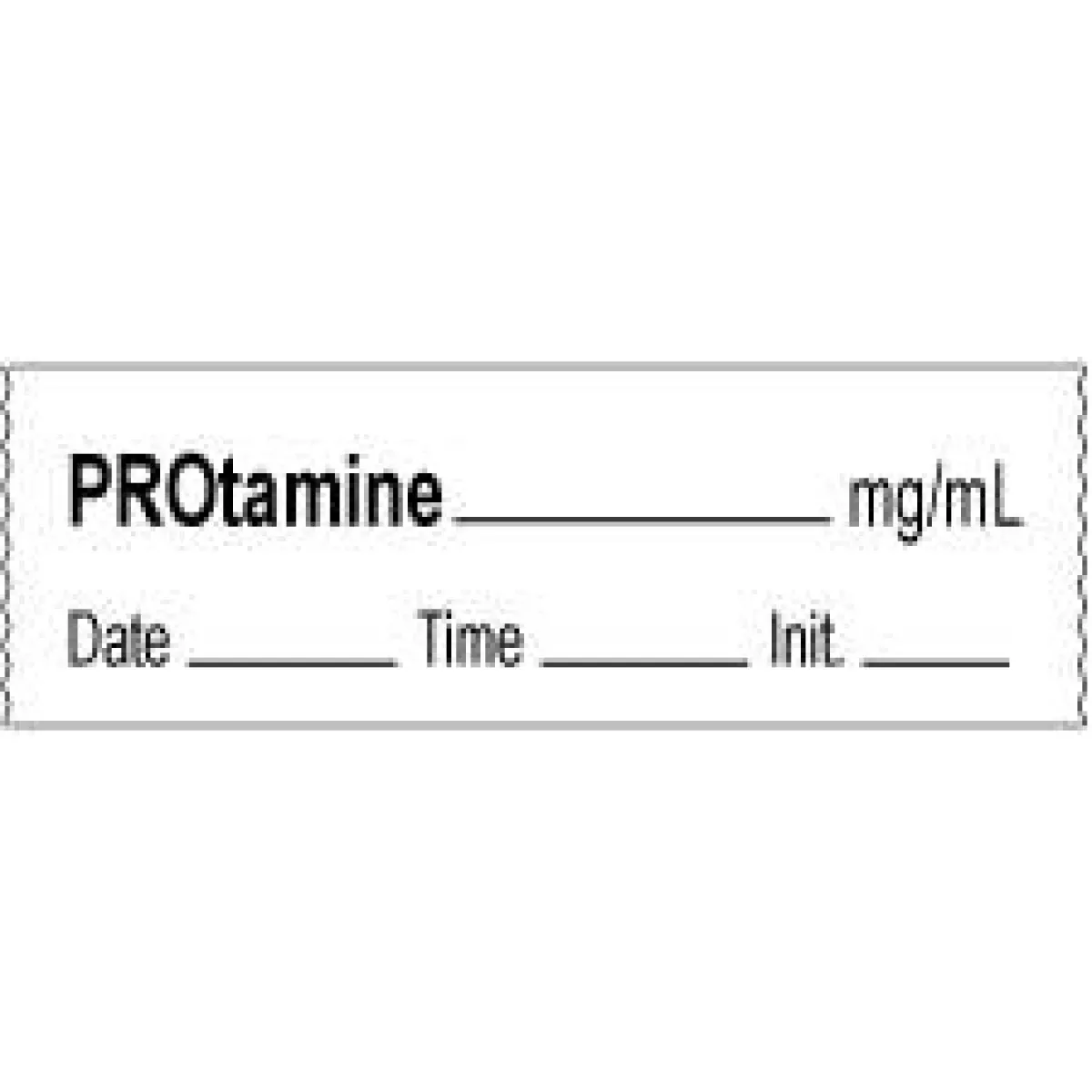 Anesthesia Tape With Date, Time & Initial | Tall-Man Lettering (Removable) Protamine Mg/Ml 1/2" X 500" - 333 Imprints - White - 500 Inches Per Roll