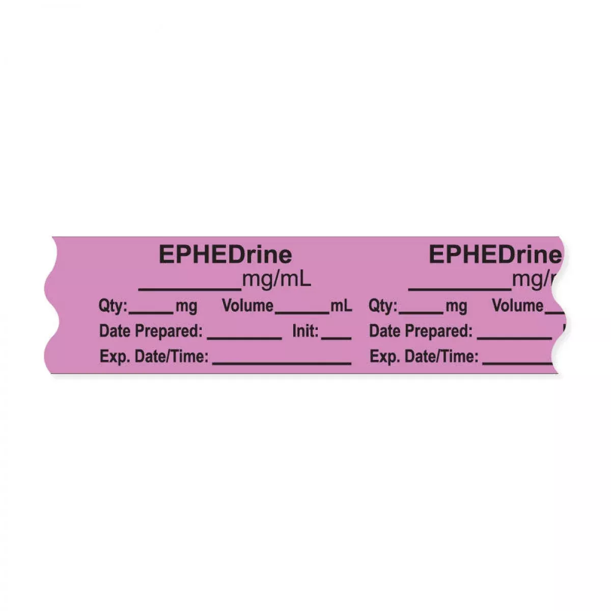 Anesthesia Tape, With Expiration Date, Time & Initial (Removable), "Ephedrine Mg/Ml" 3/4" X 500", Violet - 333 Imprints - 500 Inches Per Roll