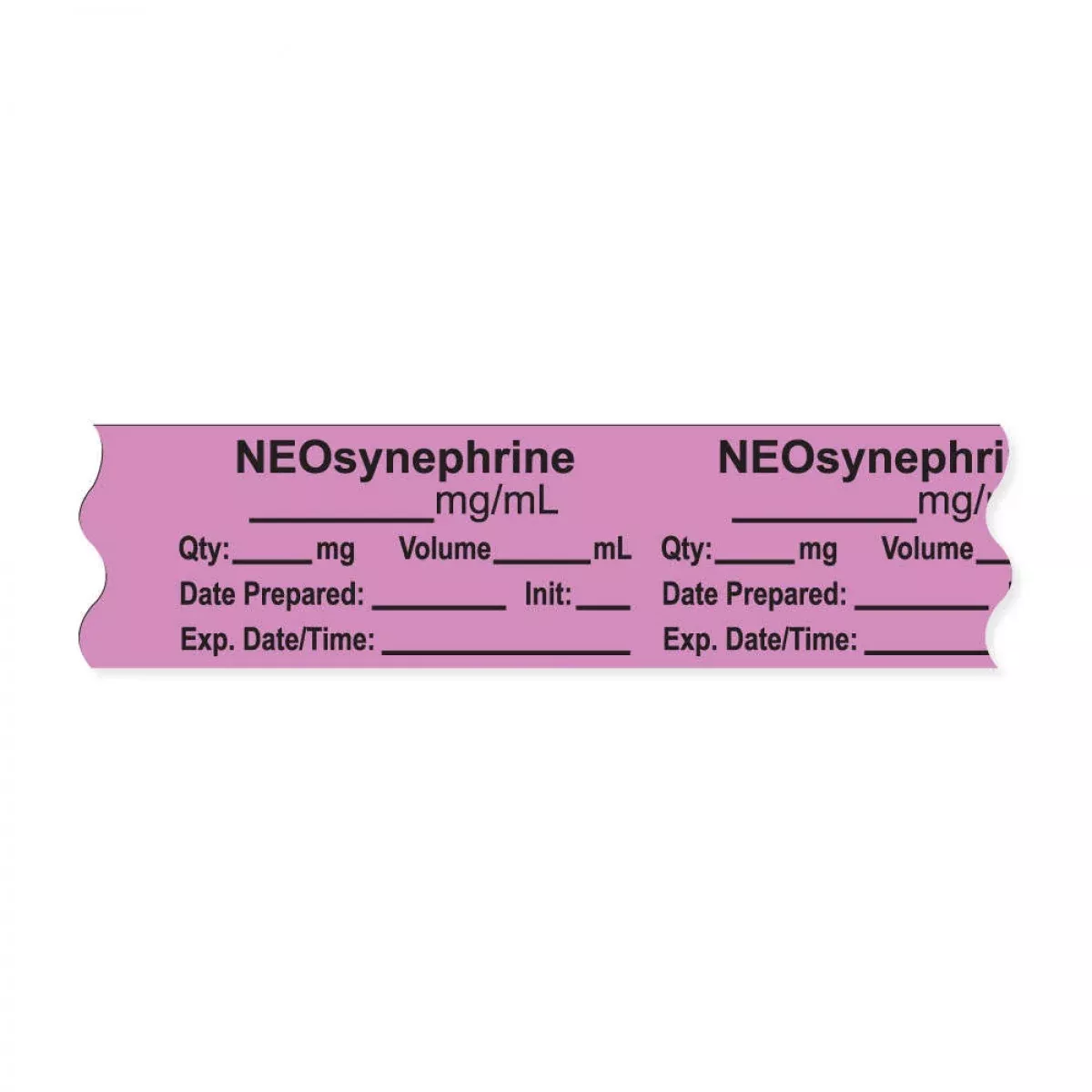 Anesthesia Tape, With Expiration Date, Time & Initial (Removable), "Neosynephrine Mg/Ml" 3/4" X 500", Violet - 333 Imprints - 500 Inches Per Roll