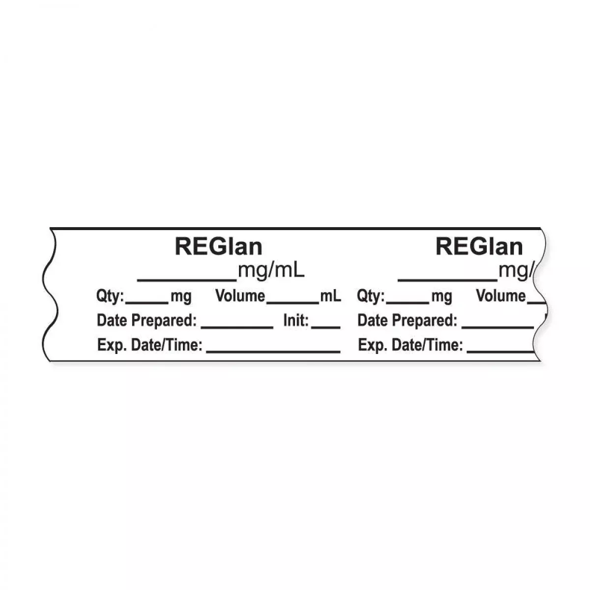Anesthesia Tape, With Expiration Date, Time & Initial (Removable), "Reglan Mg/Ml" 3/4" X 500"White - 333 Imprints - 500 Inches Per Roll
