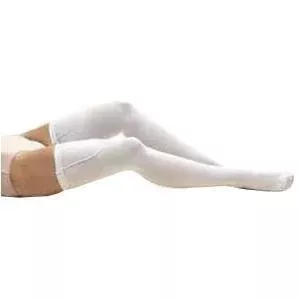 Anti-Embolism Thigh-High Seamless Elastic Stockings Large Long, Ivory