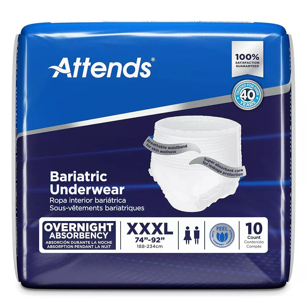 Attends Bariatric Underwear, XXL / 3XL (Ultimate and Overnight Absorbency)