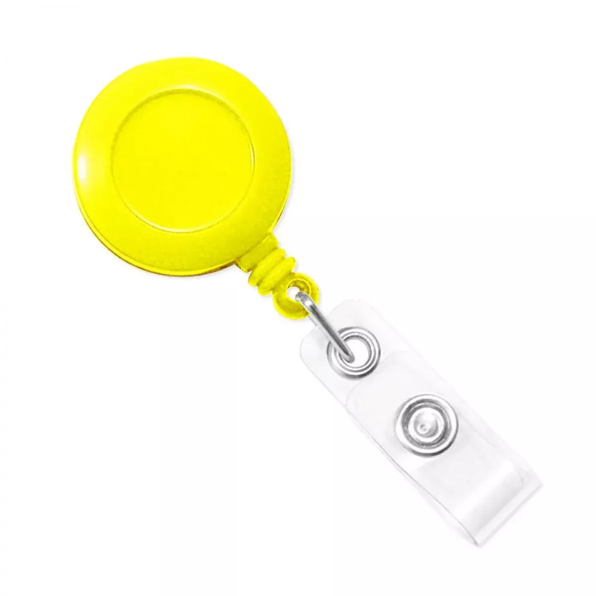 Badge Reel 1-1/4" Circle Plastic Yellow - 25 Per Pack