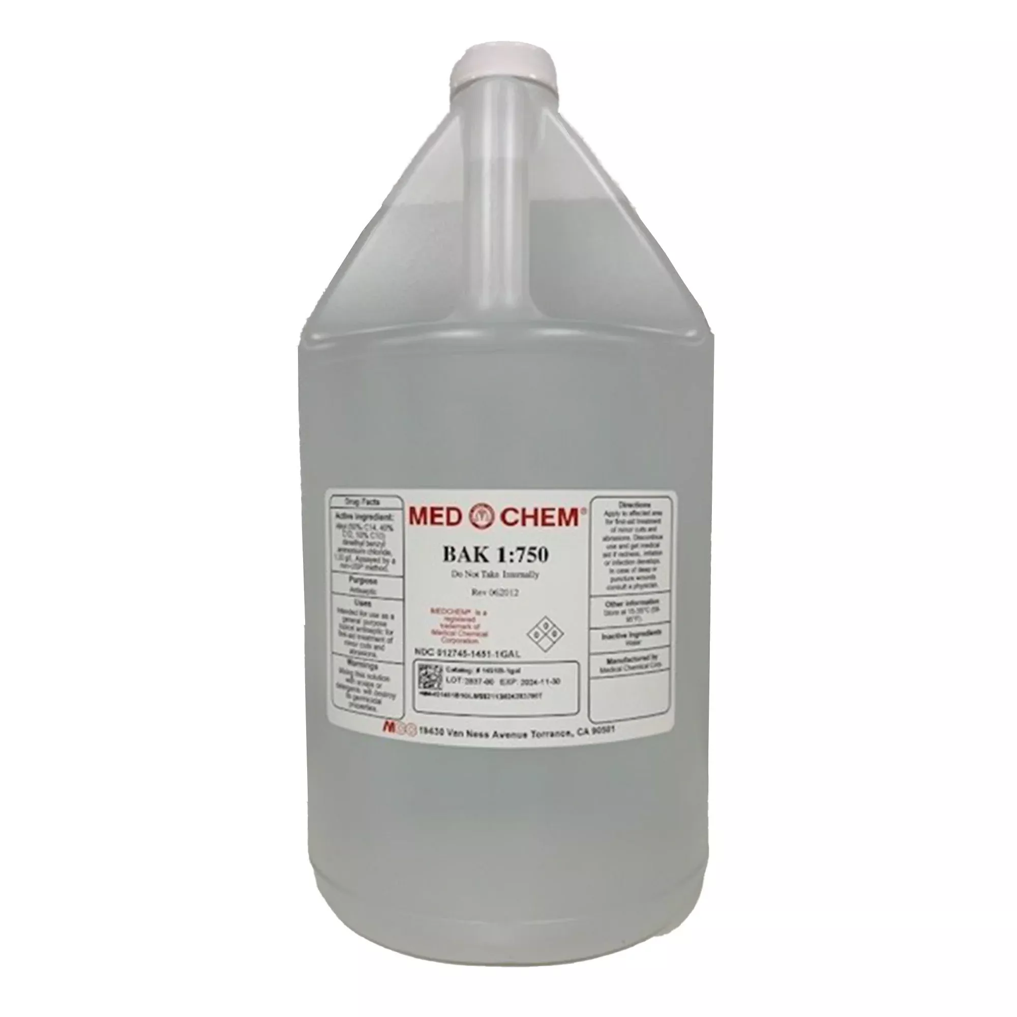 BAK 1:750 Benzalkonium Chloride Antiseptic, 1-gallon Bottle