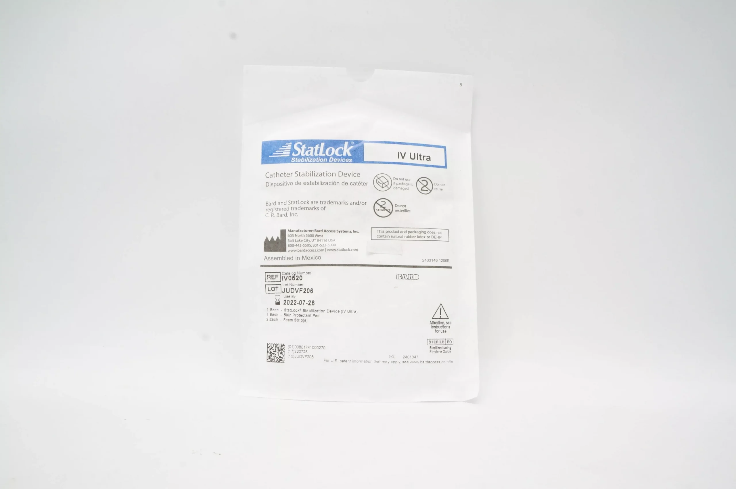 Bard IV0520 StatLock Stabilization Device IV Ultra