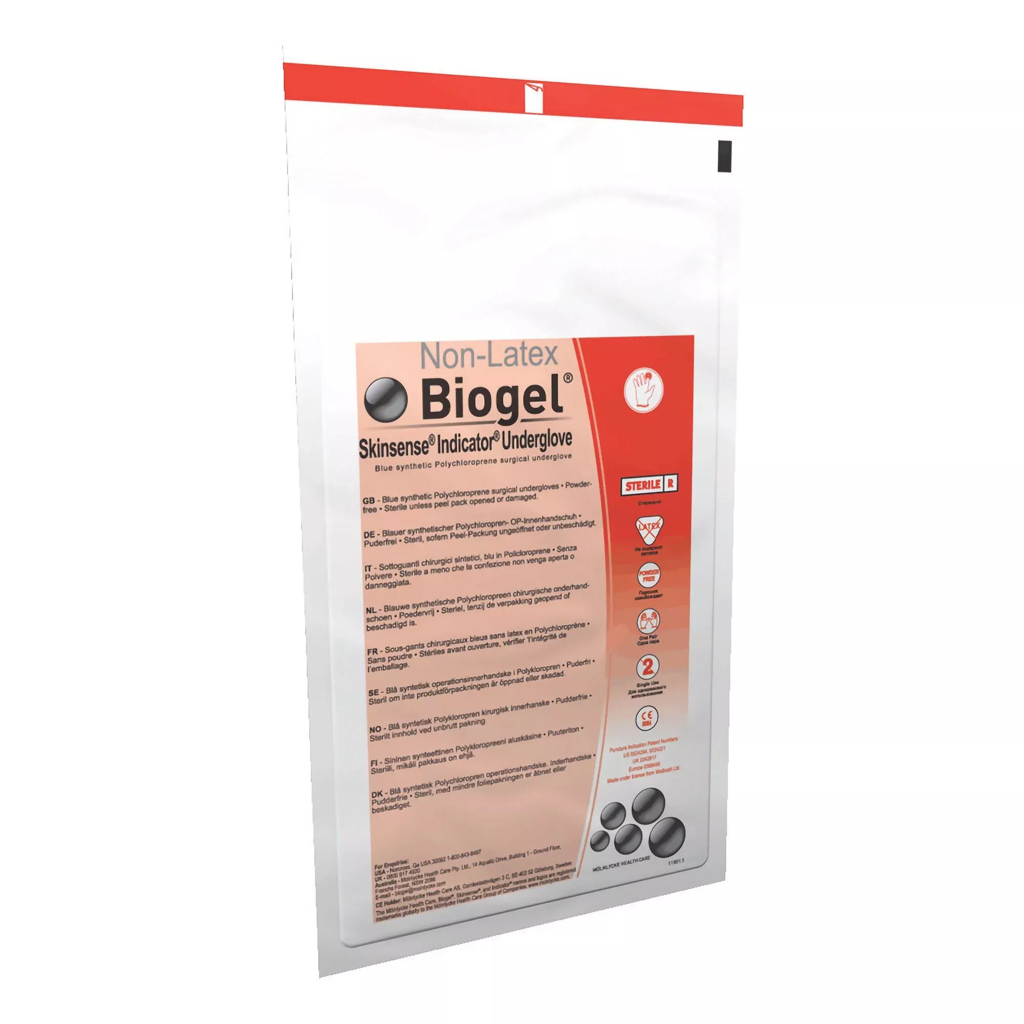 Biogel Skinsense™ Indicator Polyisoprene Surgical Underglove, Size 6, Blue