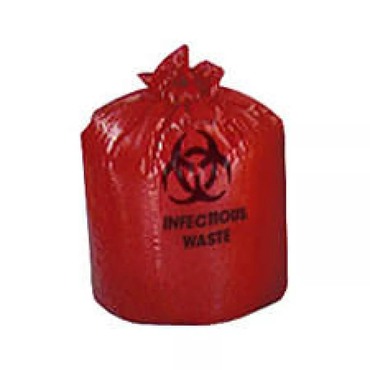 Biohazard Bag "Infectious Waste" 10 Gallon Capacity Red With Black Plastic 24" X 24" - 500 Per Case